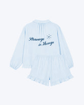 Musselin Bluse und Hose Set hellblau