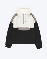 Fleece Sherpa Anorak Creme Schwarz