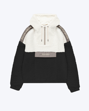Fleece Sherpa Anorak Creme Schwarz