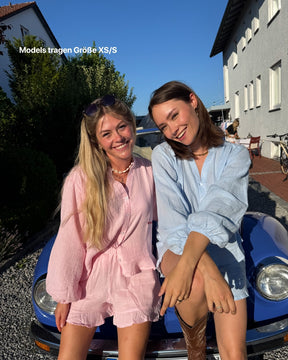Musselin Bluse und Hose Set hellblau