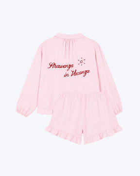 Musselin Bluse und Hose Set rosa